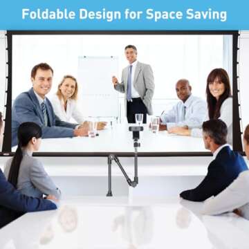 KDD Webcam Stand Camera Mount with Phone Holder, 22 Inch Foldable Flexible Gooseneck Cell Phone Clamp & Table Projector Mount, for Logitech C922 C930e C920S C920 C960 Brio 4K, Gopro Hero 8 7 6 5