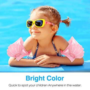 MoKo Swim Arm Bands for Kids, Toddlers Begin to Swim Inflatable Pool Floats Sleeves, Cute Cartoon Swimming Wings Armlets Rings Floaties Tubes, Water Sports Learning Swim Training Aids, Scallop