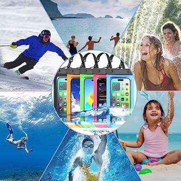 [Up to 8.3"] 5 Pack Multicolor Universal Waterproof Phone Pouch, Phone Waterproof Case Dry Bag (Prot...