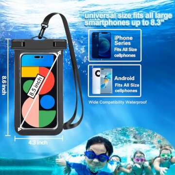 Famoby Waterproof Phone Pouch for iPhone and Samsung