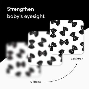 Chunky Deli Pasta for Baby High Contrast Cards Sensory Toy Learning Activity Large Black and White Flash Cards Newborn Tummy Time Play 0+ Months Infant Essentials Curious Baby Activity Cards Gift Set