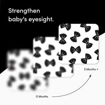 Chunky Deli Pasta for Baby High Contrast Cards Sensory Toy Learning Activity Large Black and White Flash Cards Newborn Tummy Time Play 0+ Months Infant Essentials Curious Baby Activity Cards Gift Set