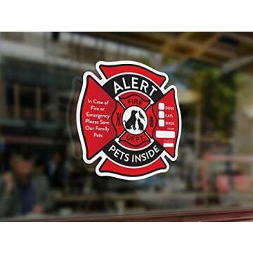 Pet Alert Stickers – Save My Pets in Case of Emergency Stickers – Inside The Window Static Cling...