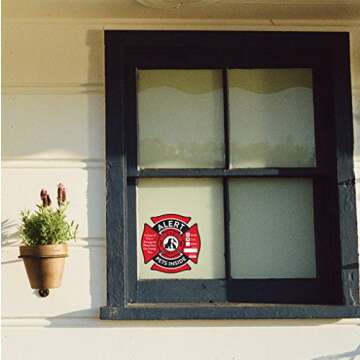 Pet Alert Stickers – Save My Pets in Case of Emergency Stickers – Inside The Window Static Cling Window Decals 4 Pack – UV Resistant Removable, NO Adhesive - Bonus: Pet Alert Wallet Card