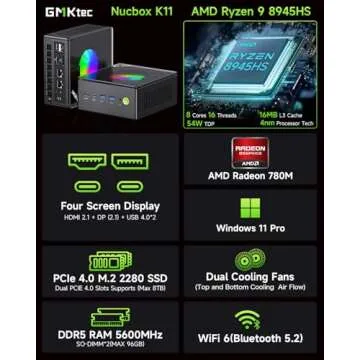 GMKtec Gaming Mini PC with AMD Ryzen 9 and 2TB SSD