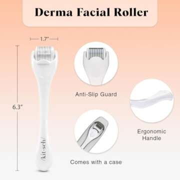 Kitsch Derma Roller for Face, Face Roller for Beard, Skin Care Tools, Gifts For Women and Men, Trave...
