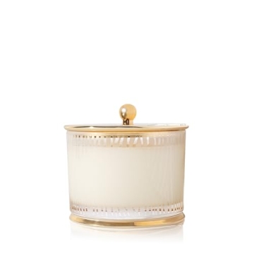 Thymes Frasier Fir Candle - Gilded Collection - Frosted Wood Grain Design with Gold Lid & Base - Pin...
