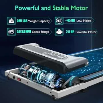 YAGUD Walking Pad, Under Desk Treadmill for Home Office, 2 in 1 Portable Walking Treadmill with Remote Control, Walking Jogging Machine in LED Display