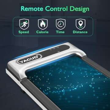 YAGUD Walking Pad, Under Desk Treadmill for Home Office, 2 in 1 Portable Walking Treadmill with Remote Control, Walking Jogging Machine in LED Display