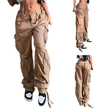 Women's Baggy Denim Pants High Waisted Y2K Wide Leg Oversized Plus Size Boyfriend Cargo Jeans Streetwear Trousers