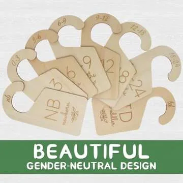 ITDYB Baby Closet Dividers for Clothes Organizer - Set of 8 Wooden Double-Sided Baby Clothes Size Dividers form Newborn to Toddler for Daily Gender-Neutral Baby Nursery Decor