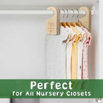 ITDYB Baby Closet Dividers for Clothes Organizer - Set of 8 Wooden Double-Sided Baby Clothes Size Dividers form Newborn to Toddler for Daily Gender-Neutral Baby Nursery Decor