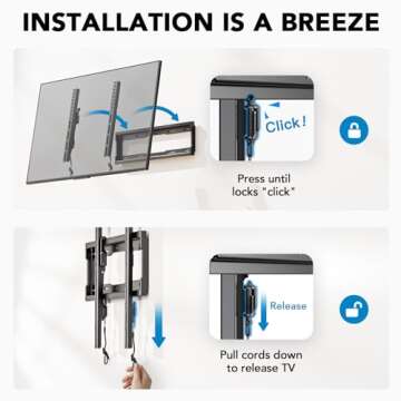 Pipishell UL Listed Tilt TV Wall Mount Bracket Low Profile for Most 23-55 Inch LED LCD OLED 4K Flat Curved TVs up to 99lbs Max VESA 400x400mm, 8° Tilting for Anti-Glaring, Fits 8-16 inch Wood Stud