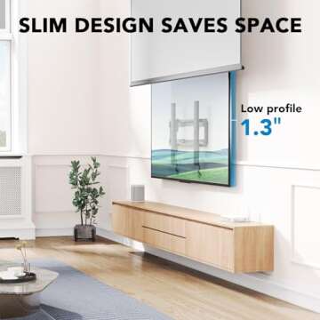 Pipishell UL Listed Tilt TV Wall Mount Bracket Low Profile for Most 23-55 Inch LED LCD OLED 4K Flat Curved TVs up to 99lbs Max VESA 400x400mm, 8° Tilting for Anti-Glaring, Fits 8-16 inch Wood Stud