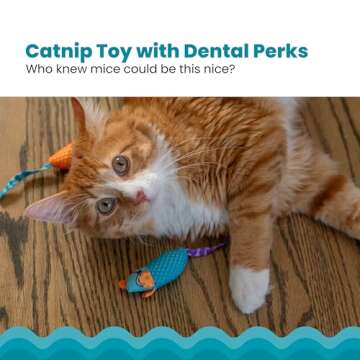 Petstages Catnip Chew Mice Dental Health Cat Toy - 2 Pack