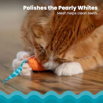 Petstages Catnip Chew Mice - Dental Health Toys for Cats