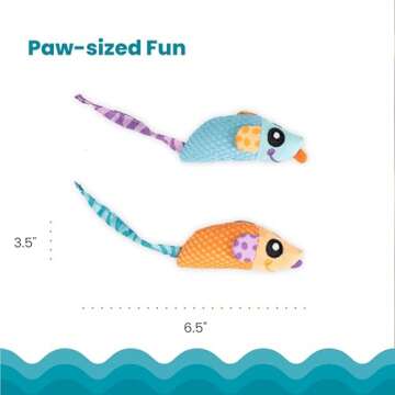 Petstages Catnip Chew Mice - Dental Health Toys for Cats