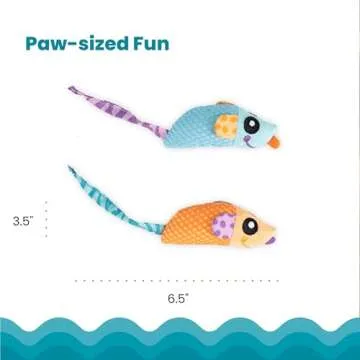 Petstages Catnip Chew Mice - Dental Health Toys for Cats