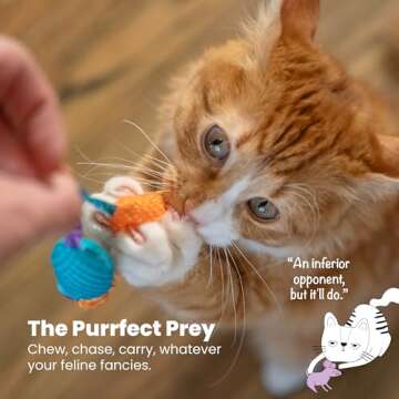 Petstages Catnip Chew Mice - Dental Health Toys for Cats