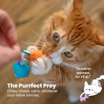 Petstages Catnip Chew Mice - Dental Health Toys for Cats