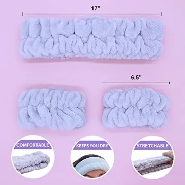 FROG SAC Spa Headband & Wristbands Set for Skincare