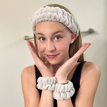FROG SAC Spa Headband & Wristbands Set for Skincare