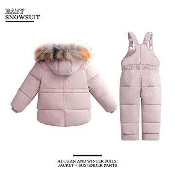 Srkrando Baby Toddler Snowsuit Boys Girls Winter Kids Snow Bib Pant Jacket Suit Coat