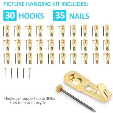 30 lb Picture Hangers Set for All Your Decorating Needs