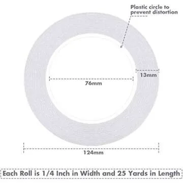 cridoz Double Sided Adhesive Tape, 9 Rolls Double-Side Craft Tape for Card Making, Scrapbooking, DIY Crafts and Office School Stationery Supplies (1/4 Inch, 25 Yards Per Rool)