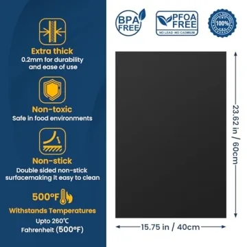 Oven Liners - Reusable Heavy Duty Non-Stick Oven Mats 2 Pack