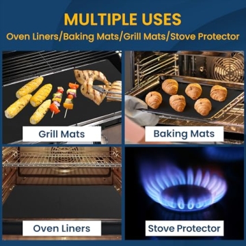 Oven Liners - Reusable Heavy Duty Non-Stick Oven Mats 2 Pack