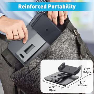 AboveTEK Business Kiosk Aluminum Tablet iPad Stand, 360° Swivel Tablet & Phone Holders for Any 4"-15.6" Display Tablets/Cell Phones/Portable Monitor, Sturdy for Store POS Office (Grey)