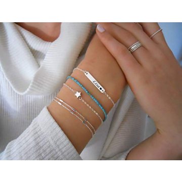 Double Layered Sterling Silver Bracelet for Women