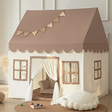 Magical Kids Fairy Tale Play Tent with Mat & Lights - Indoor Castle Adventure