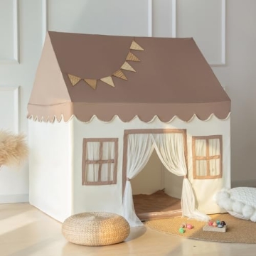 Kids Fairy Tale Play Tent with Mat Lights Indoor Castle