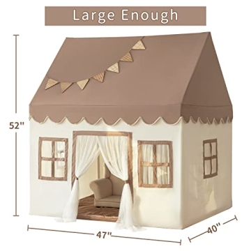 Kids Fairy Tale Play Tent with Mat Lights Indoor Castle