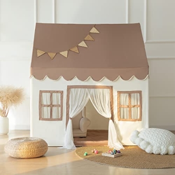 Kids Fairy Tale Play Tent with Mat Lights Indoor Castle