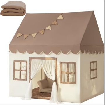 Kids Fairy Tale Play Tent with Mat Lights Indoor Castle