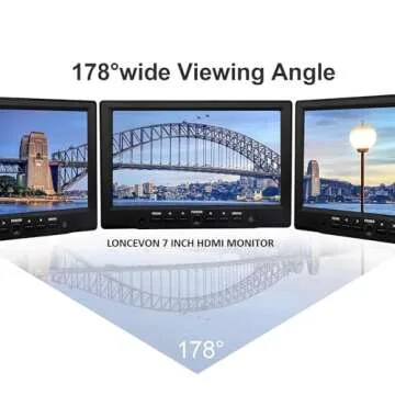 7 inch Small HDMI VGA AV RCA Monitor 1080P Second Screen for PC /Security System /Game Console; IPS 1024X600 Pixels; 60HZ; Built in Loud Speakers & Earphone Jack; 12V USB Power Cable for Portable Use