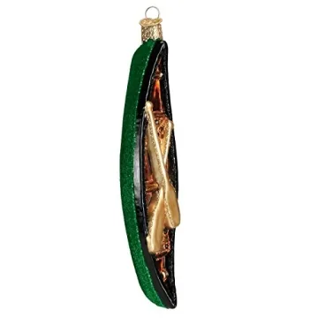 Canoe Glass Blown Ornament - Unique Christmas Decor