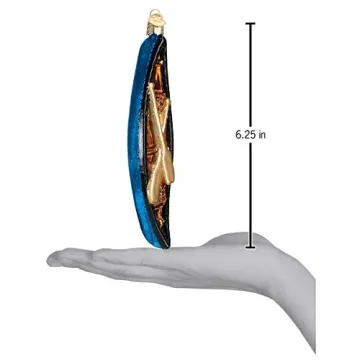 Canoe Glass Blown Ornament - Unique Christmas Decor
