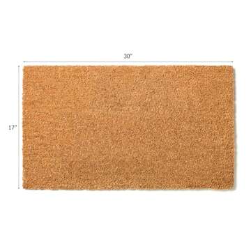IRONGATE Coco Coir Doormat - 2 Pack - Non Slip Heavy Rubber Back Dirt Trapping Welcome Rug - Easy Clean Durable Indoor Outdoor Mats - Entryway Front Door Porch Heavy Traffic Areas -17 X 30- Natural