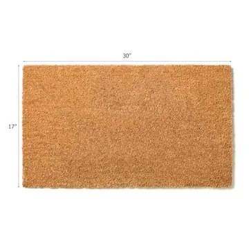 IRONGATE Coco Coir Doormat - 2 Pack - Non Slip Heavy Rubber Back Dirt Trapping Welcome Rug - Easy Clean Durable Indoor Outdoor Mats - Entryway Front Door Porch Heavy Traffic Areas -17 X 30- Natural