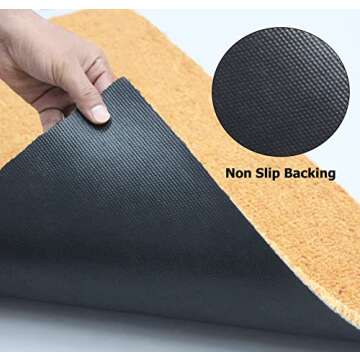 IRONGATE Coco Coir Doormat - 2 Pack - Non Slip Heavy Rubber Back Dirt Trapping Welcome Rug - Easy Clean Durable Indoor Outdoor Mats - Entryway Front Door Porch Heavy Traffic Areas -17 X 30- Natural