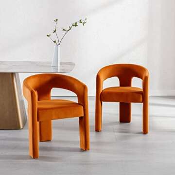 Modern Velvet Dining Chair with Sturdy Wooden Legs - Assembled!