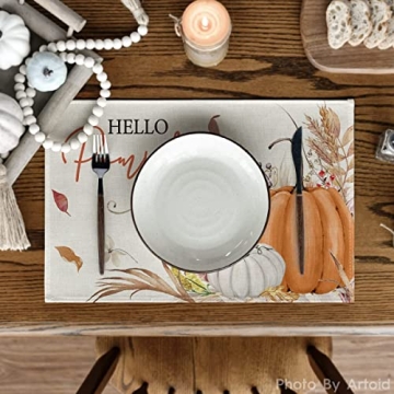 Artoid Mode Fall Placemats Set of 4 for Dining Decoration