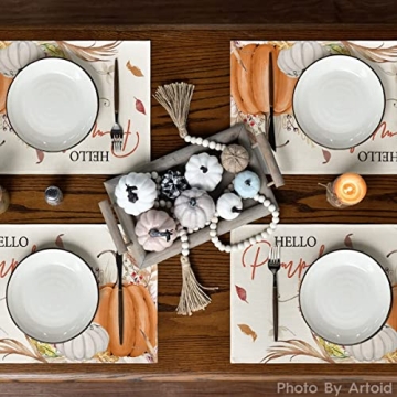 Artoid Mode Fall Placemats Set of 4 for Dining Decoration