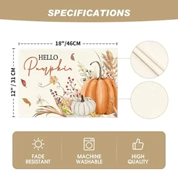 Artoid Mode Fall Placemats Set of 4 for Dining Decoration