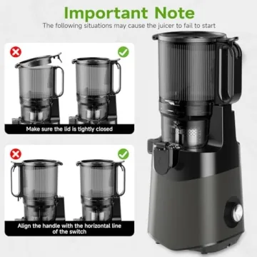 Cold Press Juicer with 5.3" Wide Feed Chute and High Yield