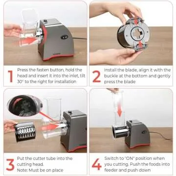 Electric Cheese Grater - 5 Blades, 250W Power, Easy Clean